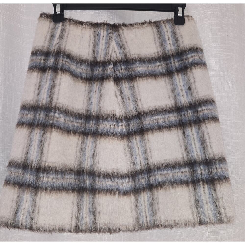 Loft Plaid Boucle Mini Skirt Size 0 NWT